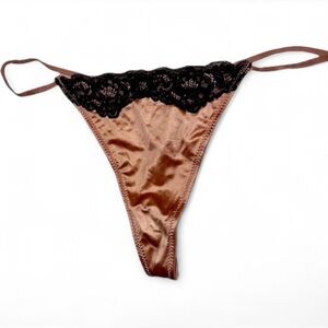 NEW Satin Silk & Lace Blush Pink Thong
